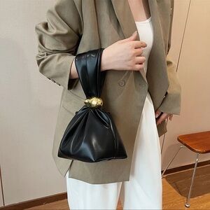 Elegant Black Women's Bag with and wine Accent